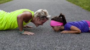 PUSH UPS MUM DAUGHTER