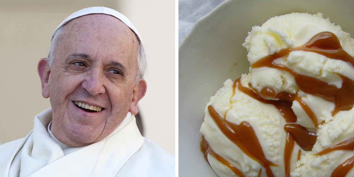 POPE FRANCIS AND ICE CREAM