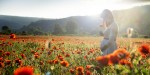 PREGNANT, FIELD, POPPIES