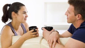 COUPLE, COFFEE, SOFA