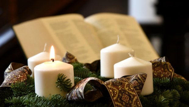 Advent candles in the church