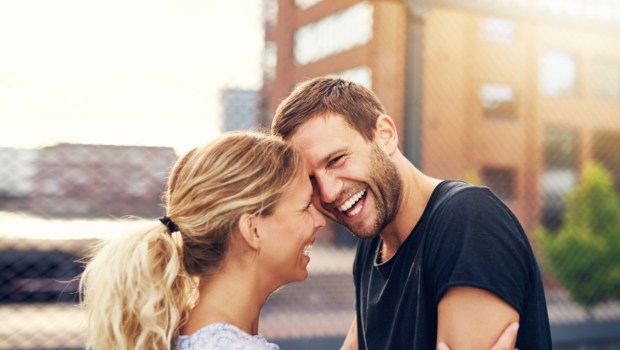 Young couple laughing