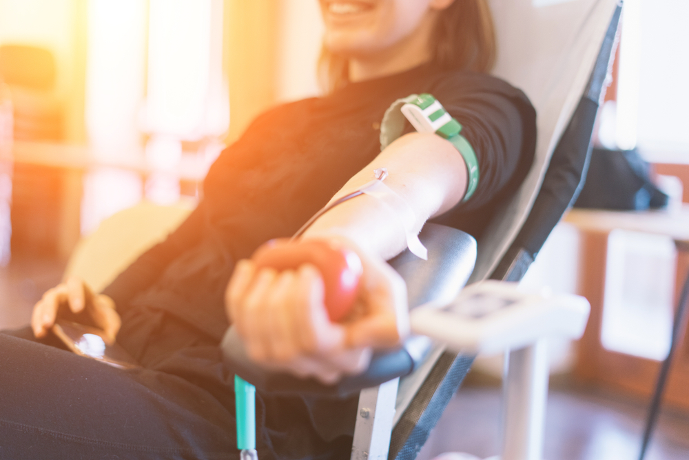 blood donor at donation