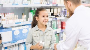 Little girl in pharmacy