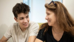 Mum and son talk