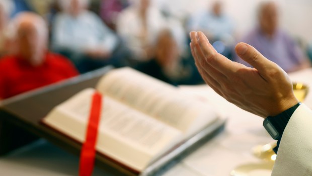 Sunday catholic mass in the chapel