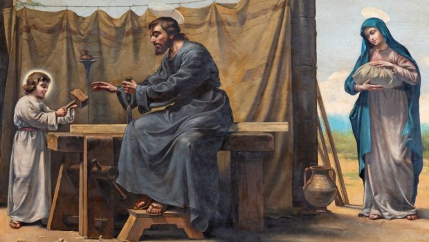Painting of Holy Family in the church Basilica Sagrado Corazon, Valencia, Spain