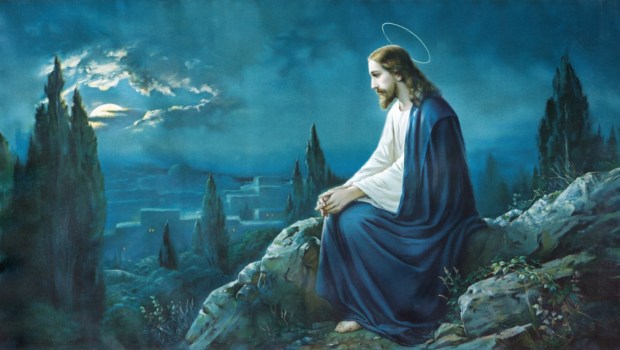 ROZNAVA, SLOVAKIA - JULY 21, 2014: The prayer of Jesus in the Gethsemane garden
