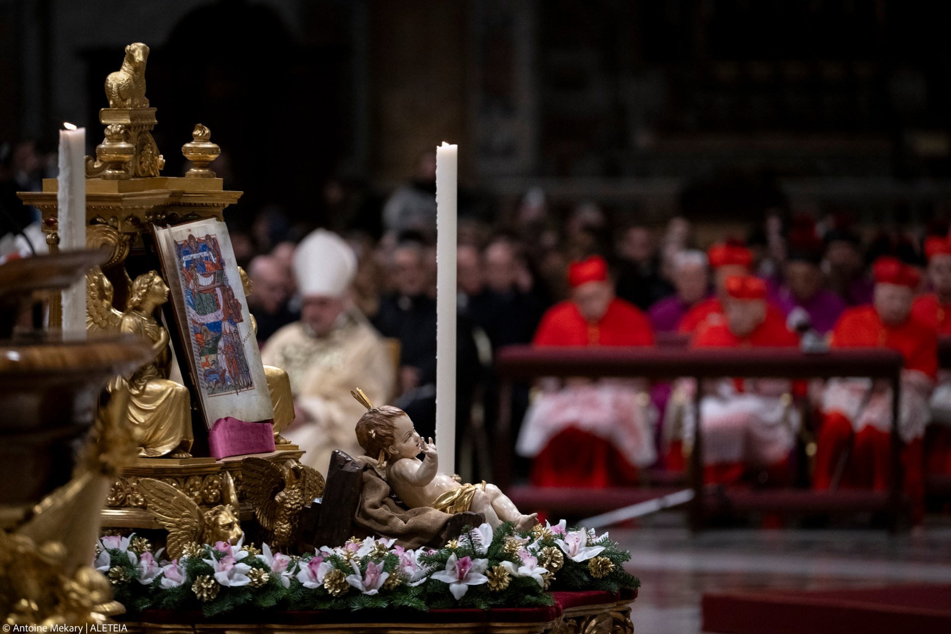 Pope Francis presides over the Christmas Eve mass at St Peter's Basilica in the Vatican on December 24, 2024.