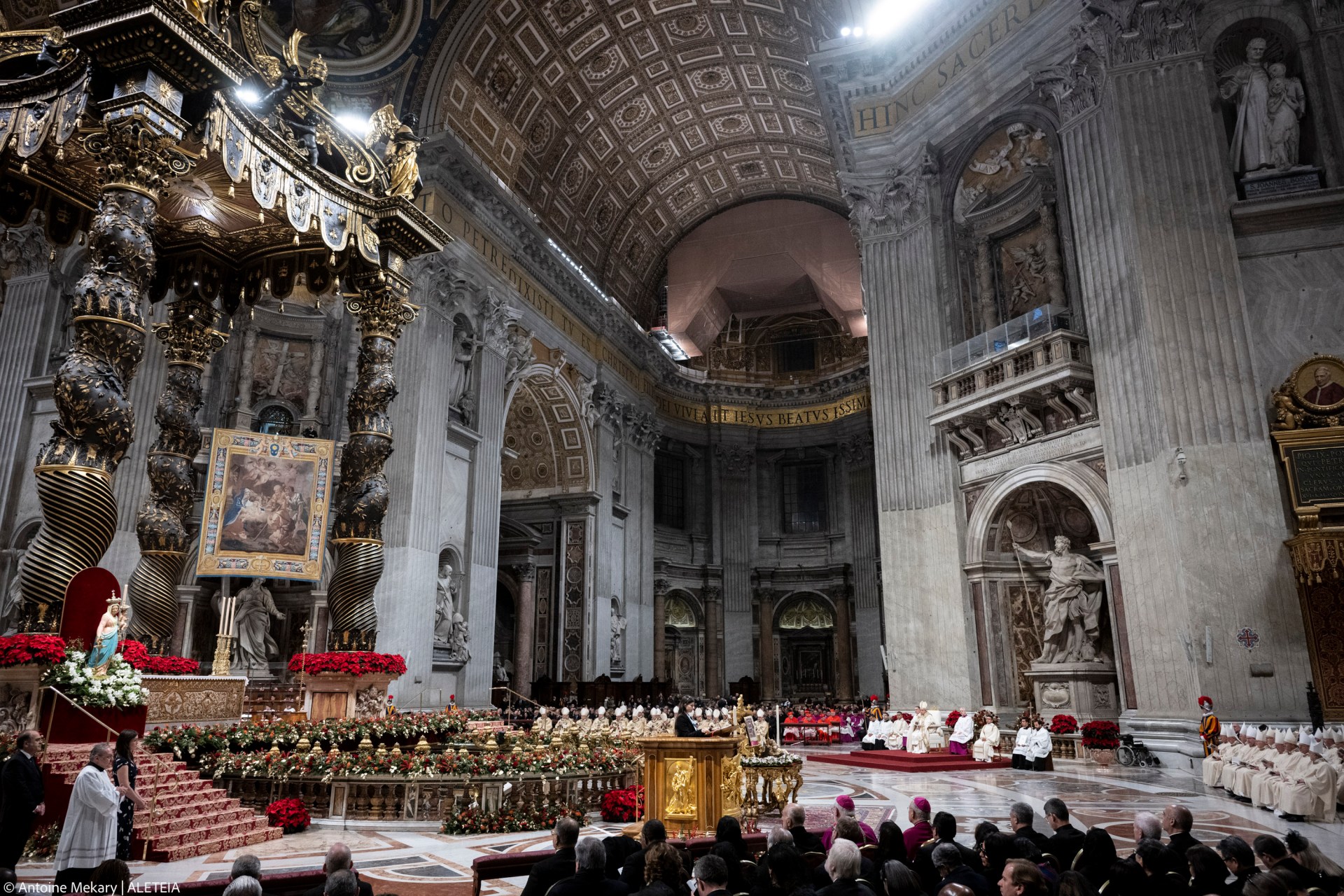 Pope Francis presides over the Christmas Eve mass at St Peter's Basilica in the Vatican on December 24, 2024.
