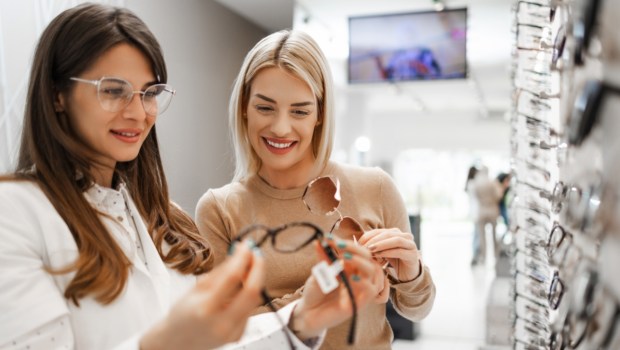 Woman choosing glasses